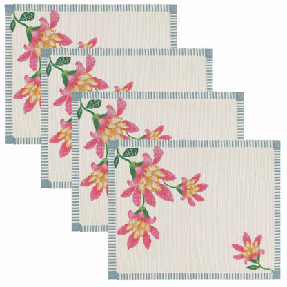 Floral Outdoor Placemats - Candy Red