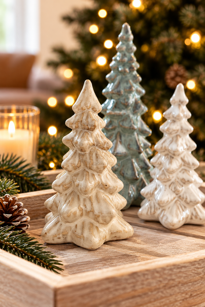 Small Glazed Ceramic Christmas Tree Decoration