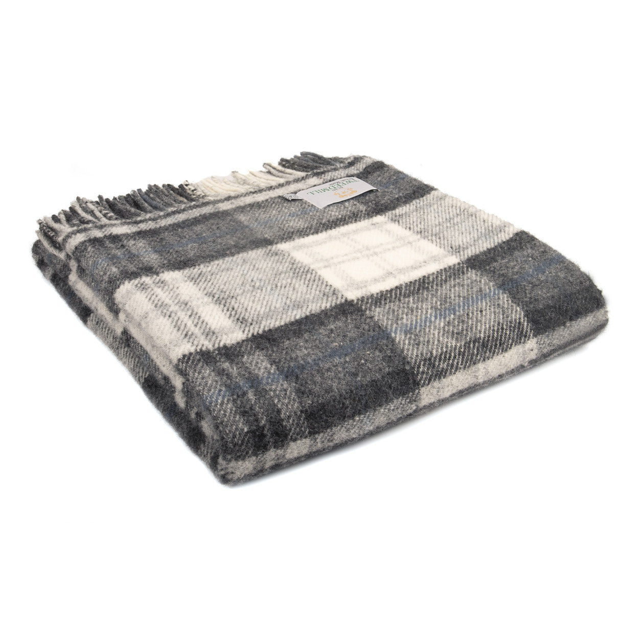 Tweedmill Pure New Wool Cottage Checked Blanket Grey