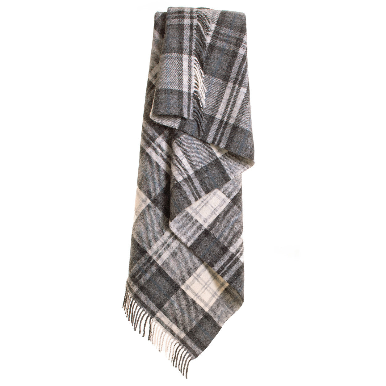 Tweedmill Pure New Wool Cottage Checked Blanket Grey