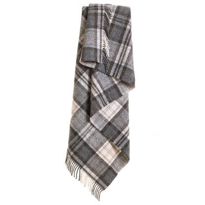 Tweedmill Pure New Wool Cottage Checked Blanket Grey