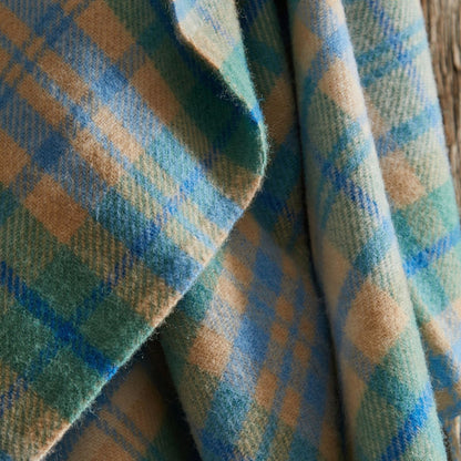Tweedmill Pure New Wool Cottage Checked Blanket Blue