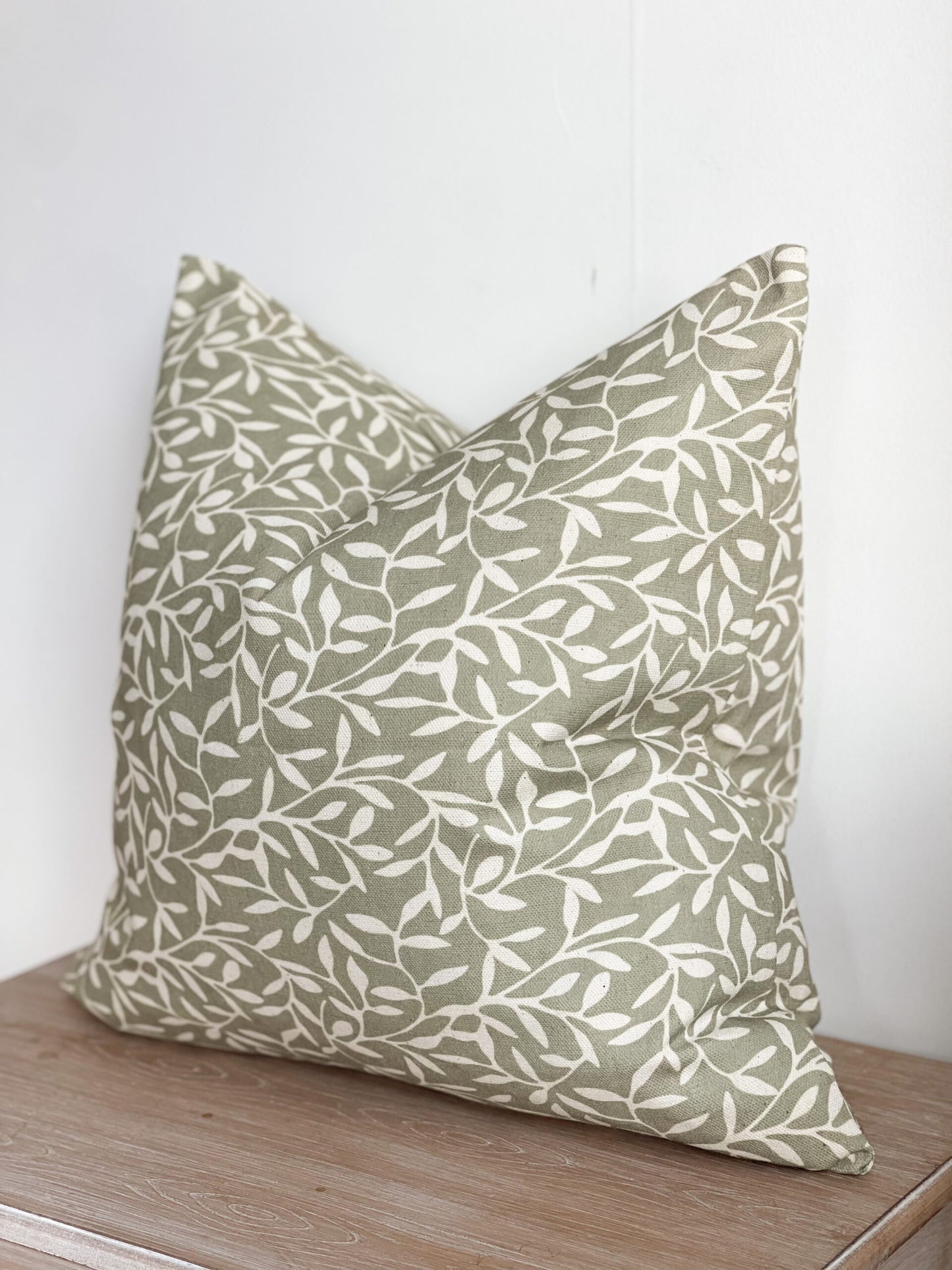 Large Olive Leaf Print Cushion