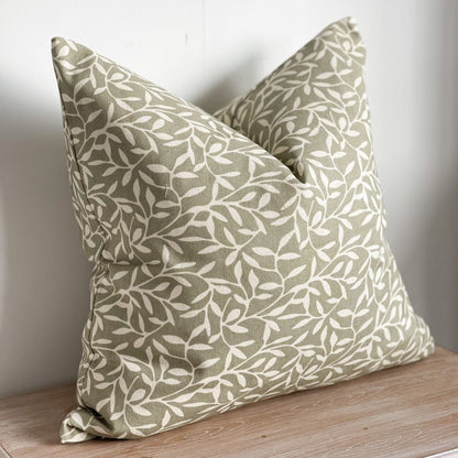 Large Olive Leaf Print Cushion