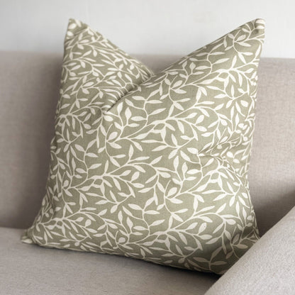 Large Olive Leaf Print Cushion