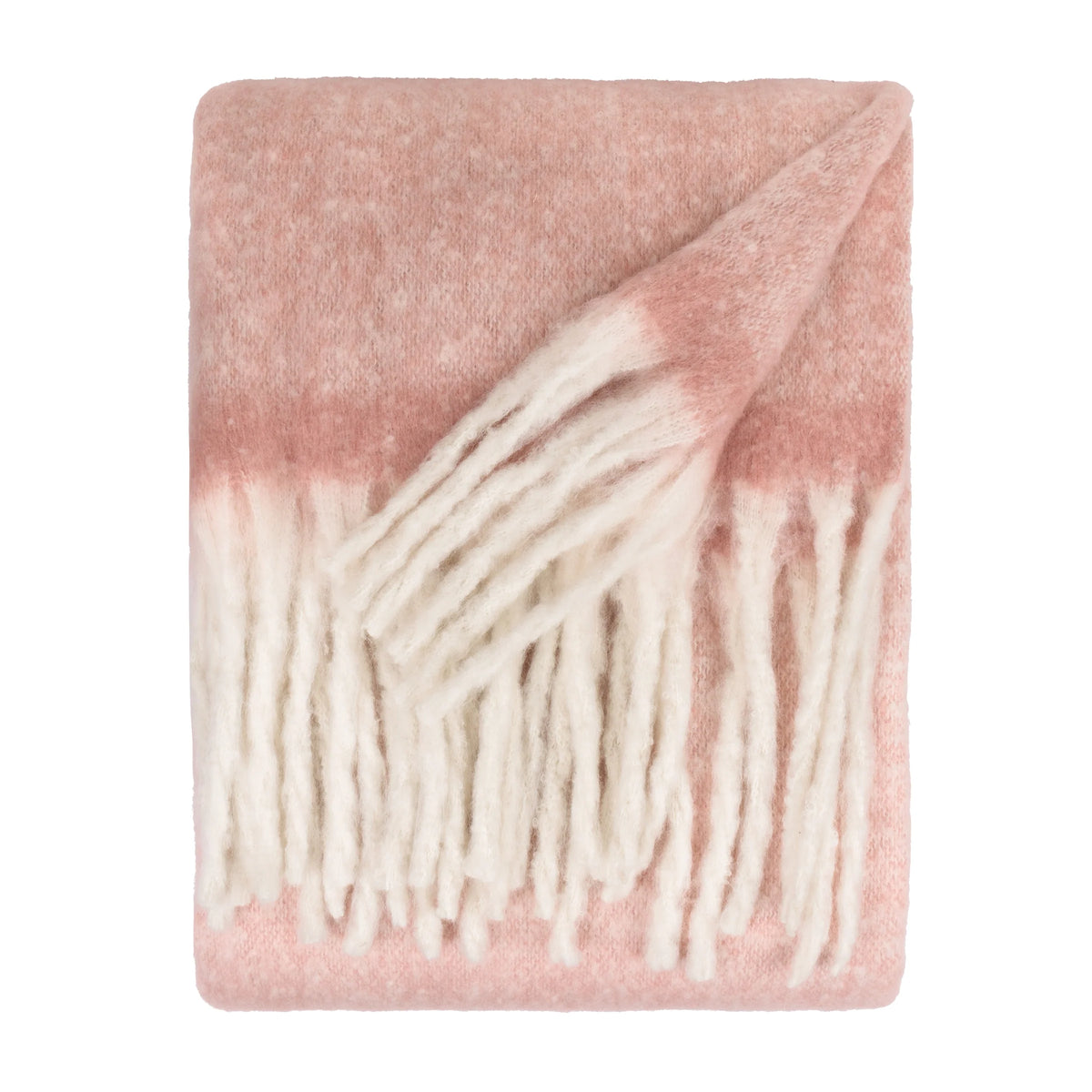 Cozy Woven Tasselled Throw – Pink