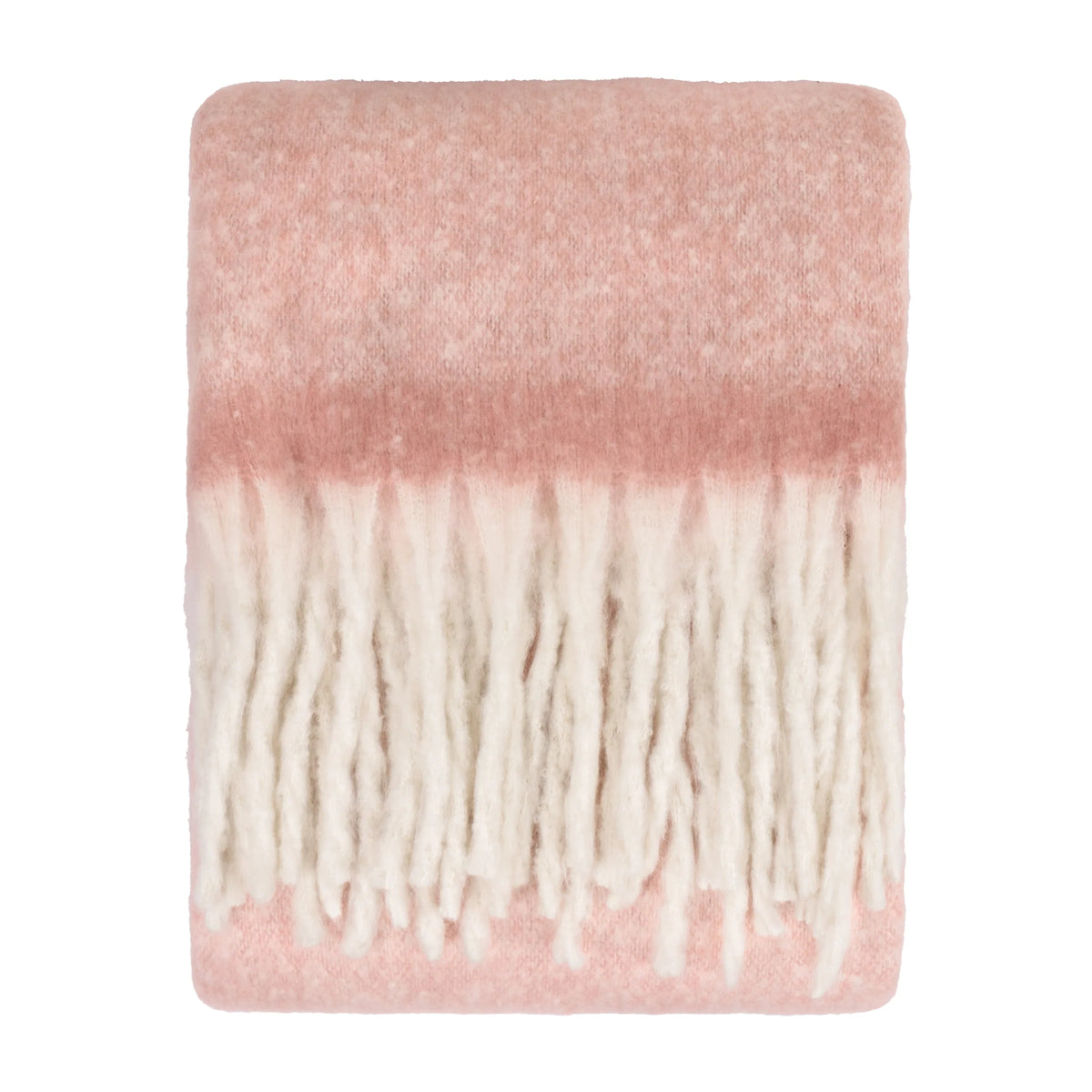 Cozy Woven Tasselled Throw – Pink