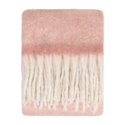 Cozy Woven Tasselled Throw – Pink