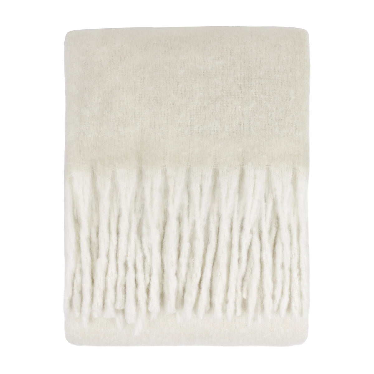 Cozy Woven Tasselled Throw – Ecru