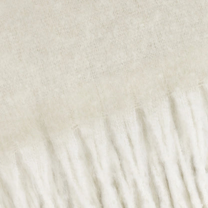 Cozy Woven Tasselled Throw – Ecru