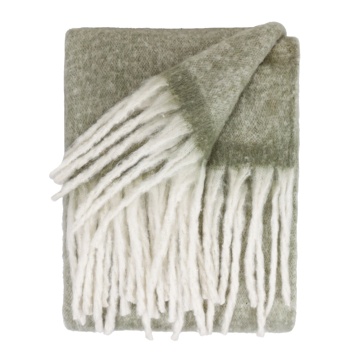 Cozy Woven Tasselled Throw – Green