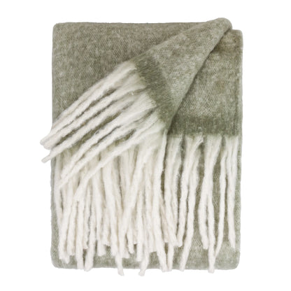 Cozy Woven Tasselled Throw – Green