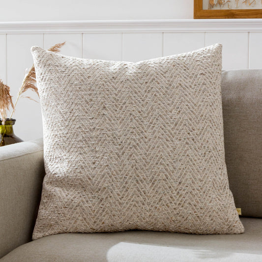 Croft Twill Woven Cushion - Natural