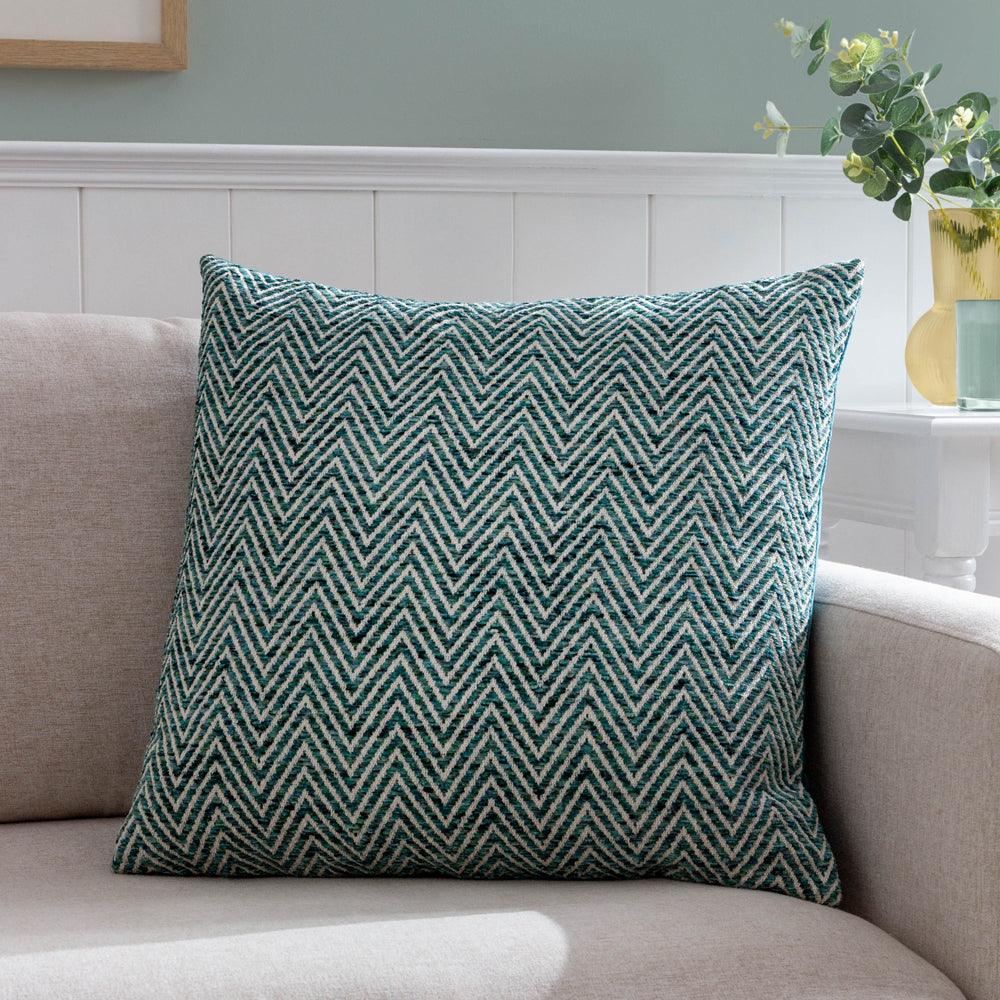 Croft Twill Woven Cushion - Teal