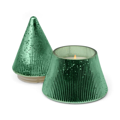 Green Stacked Tree Candle - Cypress & Fir