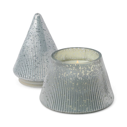 White Stacked Tree Candle - Cypress & Fir