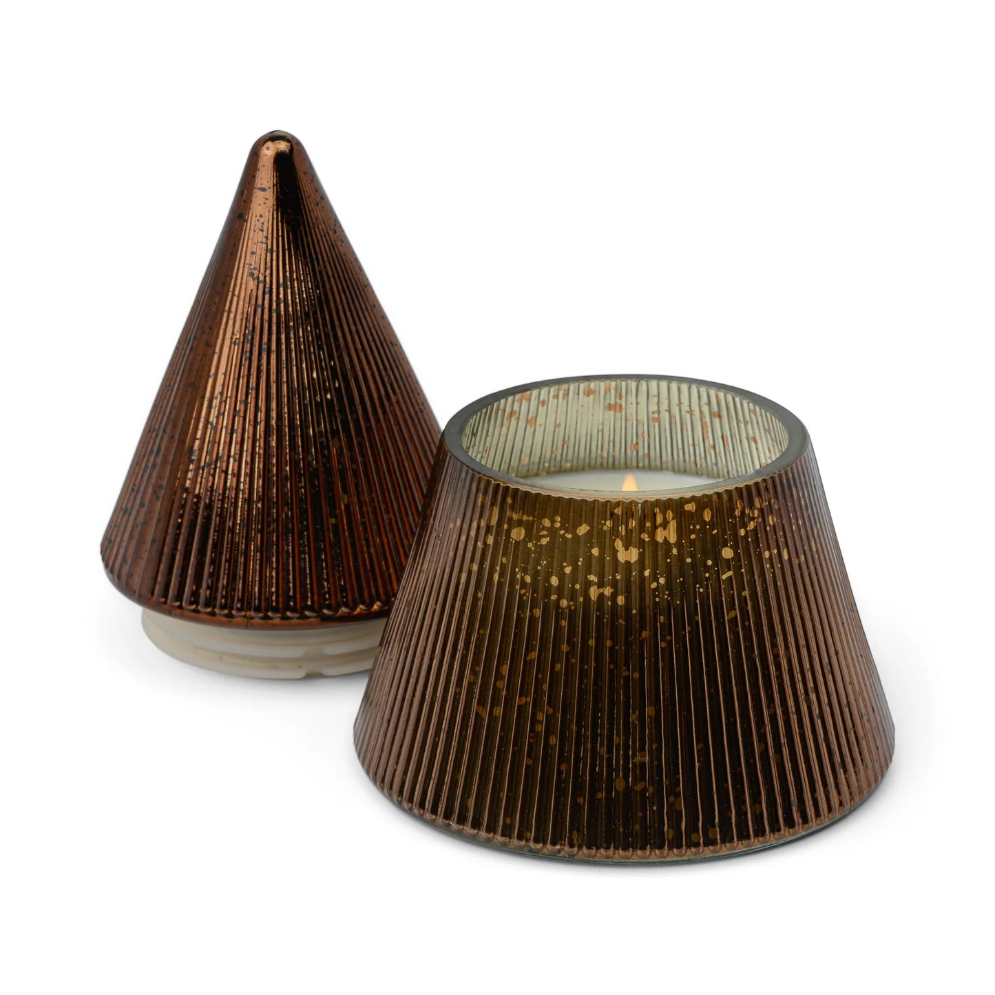 Copper Stacked Tree Candle - Cypress & Fir