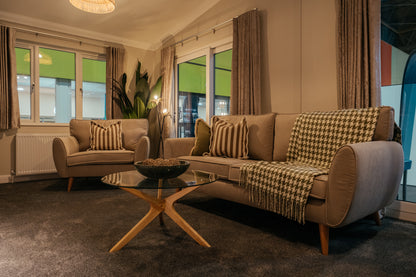 Brown Stripe Scalloped Edge Cushion