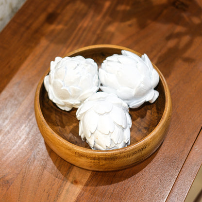 White Glazed Artichoke Ornament