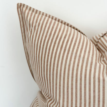 Brown Stripe Cotton Cushion