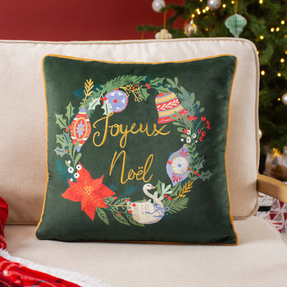 Pine 'Deck The Halls' Tree Cushion