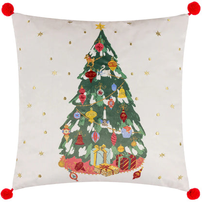 Ivory 'Deck The Halls' Tree Cushion