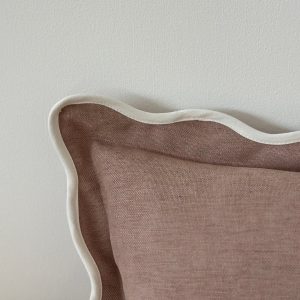 Dusty Pink  Scalloped Edge Cushion