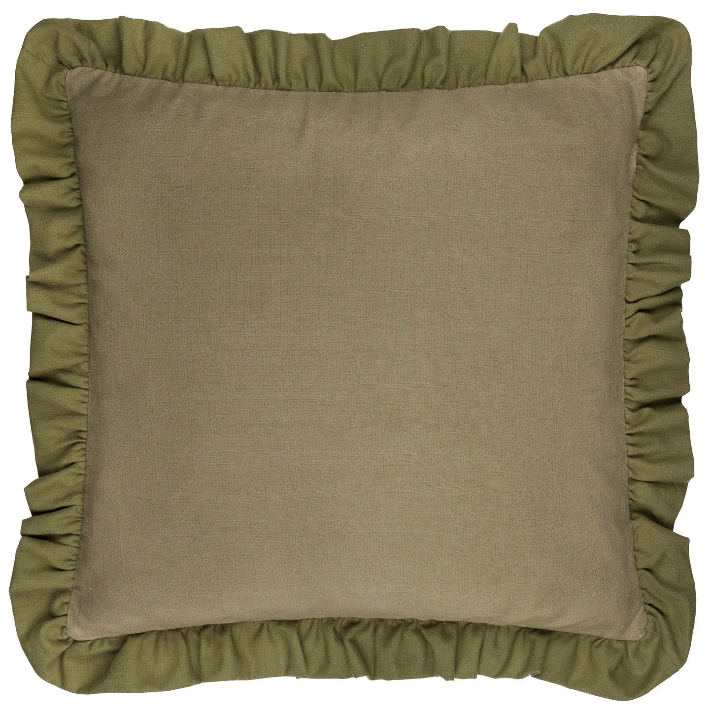 Effie 100% Cotton Ruffle Cushion - Sage Green