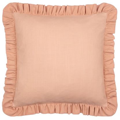 Effie 100% Cotton Ruffle Cushion - Vintage Blush Rose