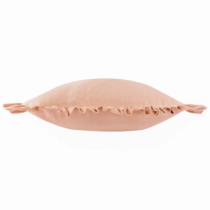 Effie 100% Cotton Ruffle Cushion - Vintage Blush Rose