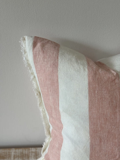Esmee Pink Wide Stripe Cushion