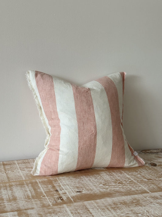 Esmee Pink Wide Stripe Cushion