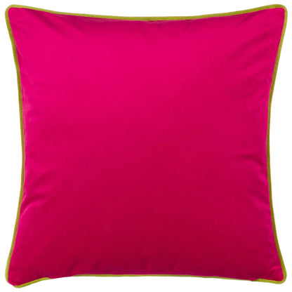 Exotic Canopy Illustrated Velvet Cushion in Coral Pink by Kate Merritt