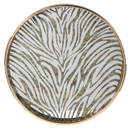 Zebra Print Mirrored Tray