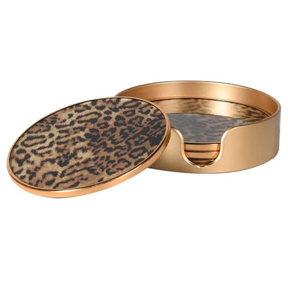 Set of 4 Leopard Print Coasters