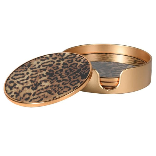 Set of 4 Leopard Print Coasters