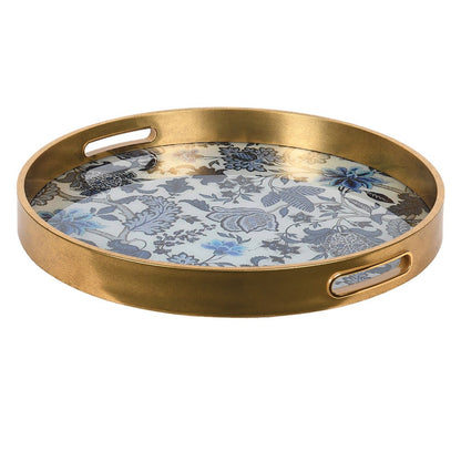 Blue and White Botanical Floral Tray