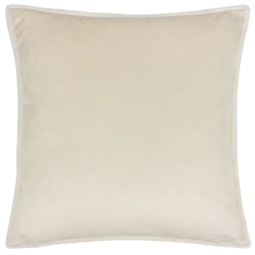 Faux Fur Velvet Cushion in Ecru