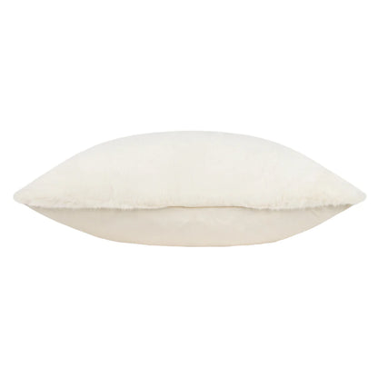 Faux Fur Velvet Cushion in Ecru