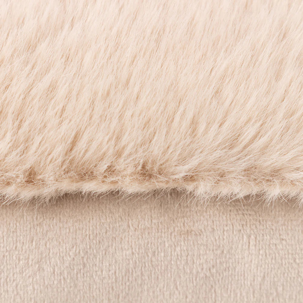 Faux Fur & Velvet Cushion in Brulee