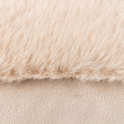 Faux Fur & Velvet Cushion in Brulee