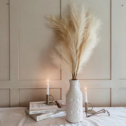 Fluffy Cream Faux Pampas - 3 Stems