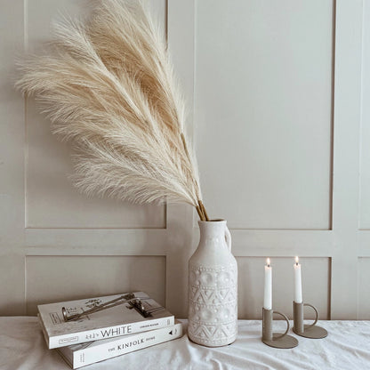 Fluffy Cream Faux Pampas - 3 Stems