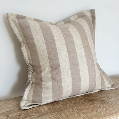 Freya Beige Thick Stripe Cushion