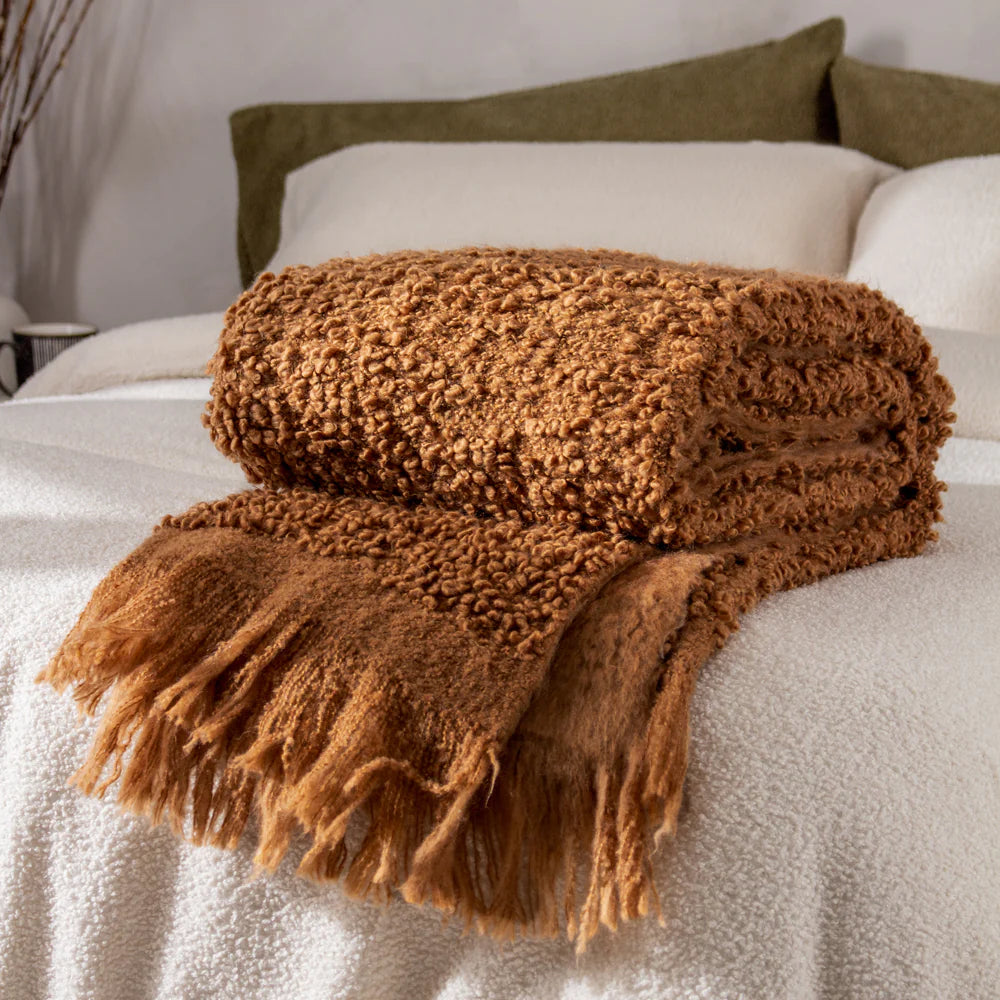 Ginger Boucle Throw Blanket