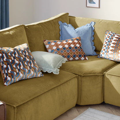 Ginger Metro Abstract Velvet Jacquard Rectangular Cushion