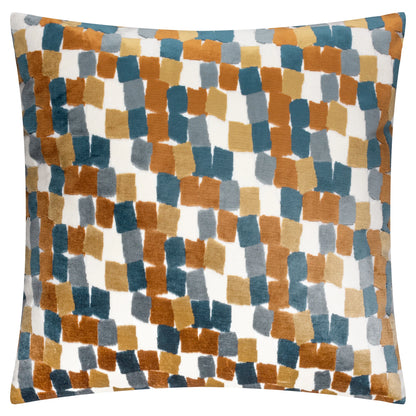 Ginger Metro Blocks Velvet Jacquard Cushion