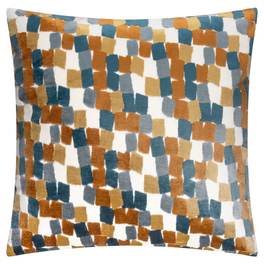 Ginger Metro Blocks Velvet Jacquard Cushion