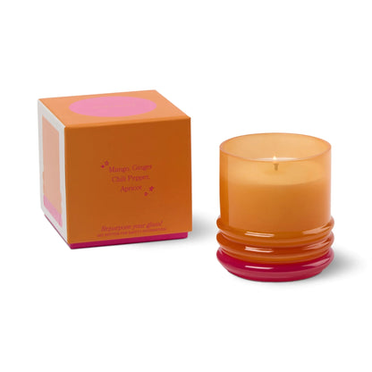 Stack Glass Candle Orange and Hot Pink - Infrared Mango