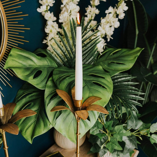 Gold Palm Tree Candle Holder